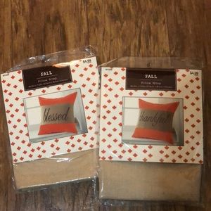 2 New Fall Pillow Wraps - Thankful and Blessed